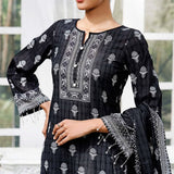 Daman Printed Lawn Black & White Lawn Collection 3 Pcs Un-Stitched Suit - 9, Women, 3Pcs Shalwar Suit, VS Textiles, Chase Value