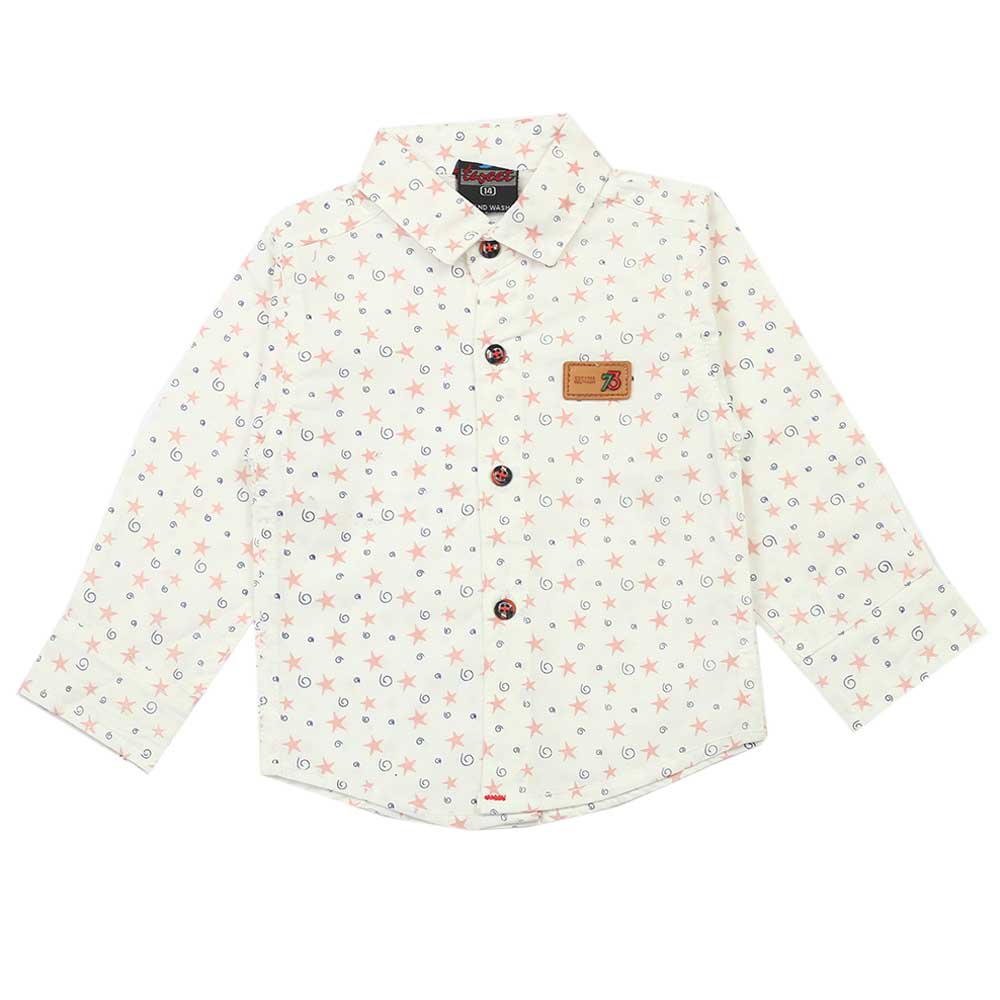 Boys Full Sleeves Casual Shirt - White, Boys Shirts, Chase Value, Chase Value