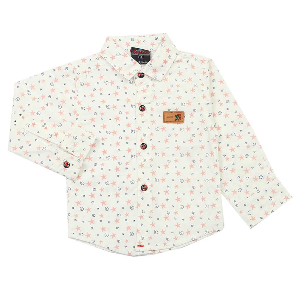 Boys Full Sleeves Casual Shirt - White, Boys Shirts, Chase Value, Chase Value