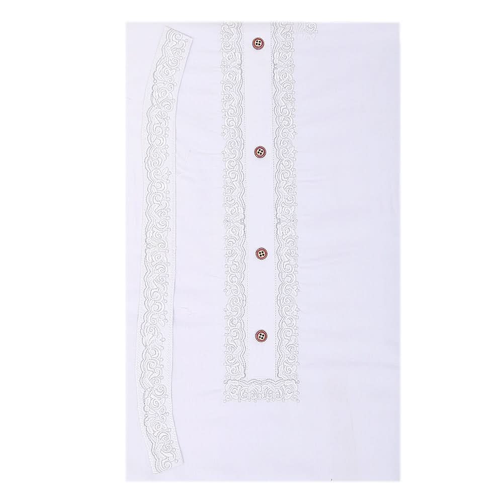 Men's Mashriq Embroidered Un-Stitched Suit - White, Men, Unstitched Fabric, Chase Value, Chase Value