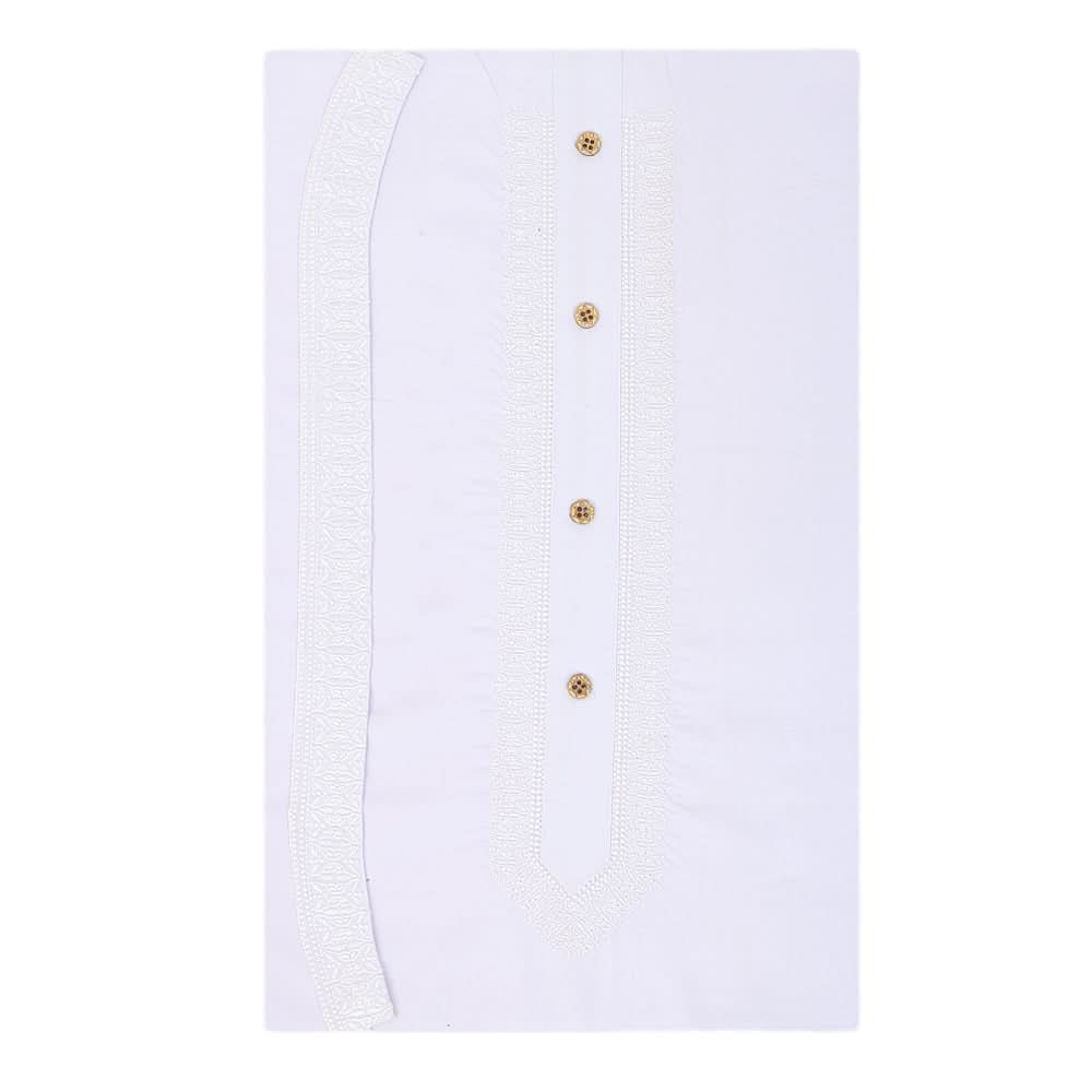 Men's Mashriq Embroidered Un-Stitched Suit - White, Men, Unstitched Fabric, Chase Value, Chase Value