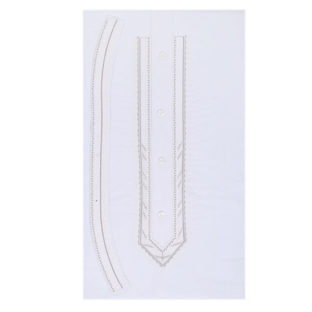 Men's Mashriq Embroidered Un-Stitched Suit - White, Men, Unstitched Fabric, Chase Value, Chase Value