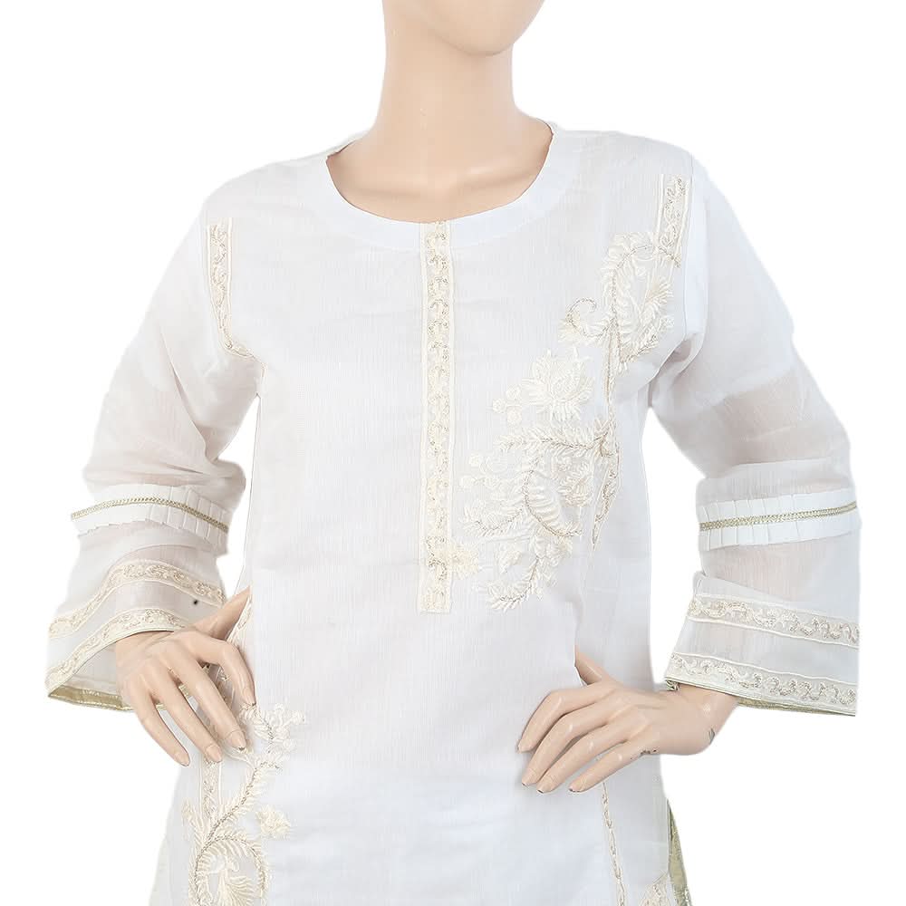 Women's Embroidered Fancy 3Pcs Suit - White, Women, Shalwar Suits, Chase Value, Chase Value