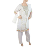 Women's Embroidered Fancy 3Pcs Suit - White, Women, Shalwar Suits, Chase Value, Chase Value