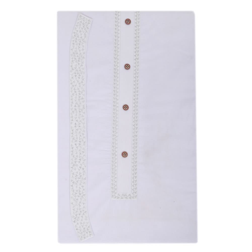 Men's Mashriq Embroidered Un-Stitched Suit - White, Men, Unstitched Fabric, Chase Value, Chase Value