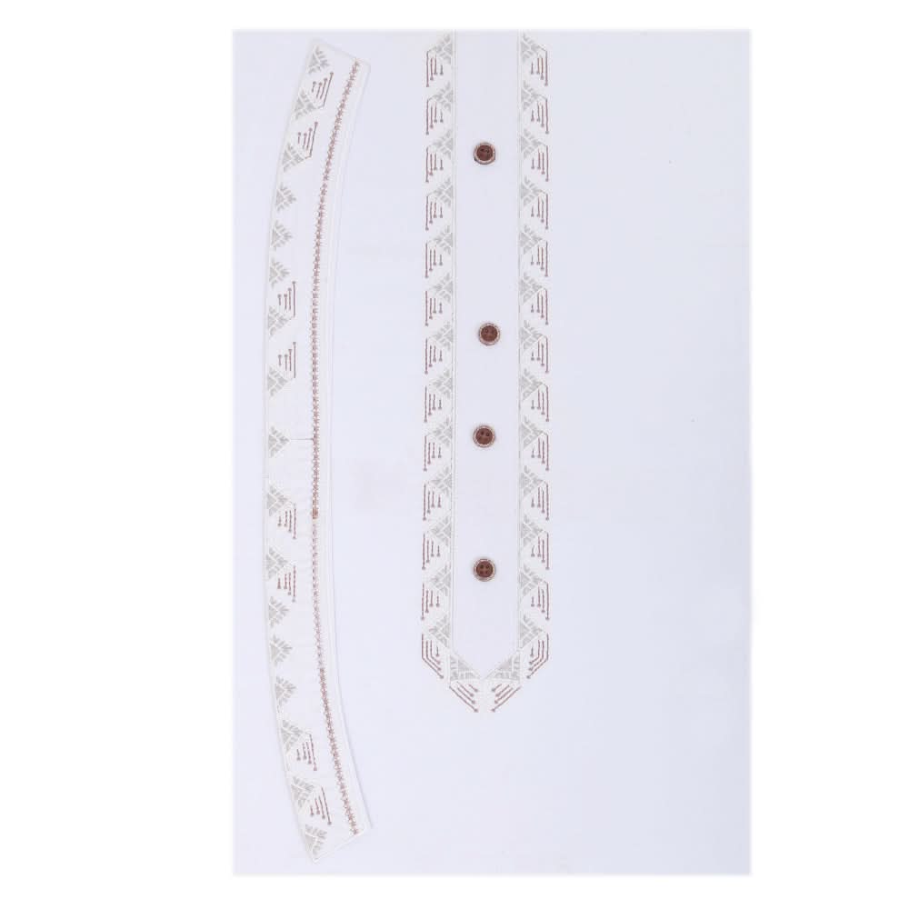 Men's Mashriq Embroidered Un-Stitched Suit - White, Men, Unstitched Fabric, Chase Value, Chase Value