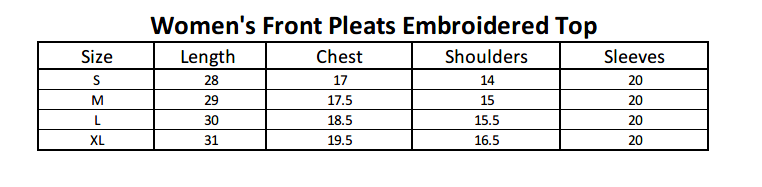 Women's Front Pleats Embroidered Top - Purple, Women, T-Shirts And Tops, Chase Value, Chase Value