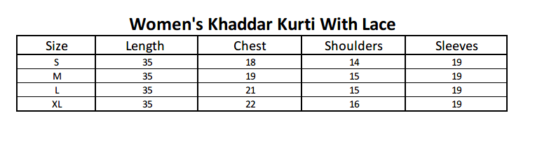Women's Khaddar Kurti With Lace - Red, Women, Ready Kurtis, Chase Value, Chase Value