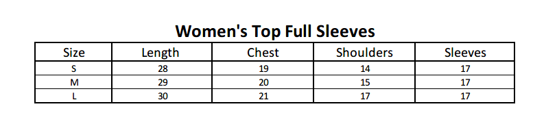 Women's Top Full Sleeves - Black, Women, T-Shirts And Tops, Chase Value, Chase Value