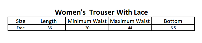 Women's Trouser With Lace - White, Women, Pants & Tights, Chase Value, Chase Value