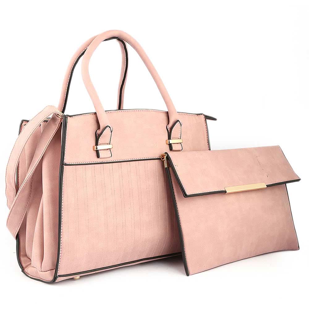 Women's Handbag 2 Pcs (Y-0141) - Pink, Women, Bags, Chase Value, Chase Value