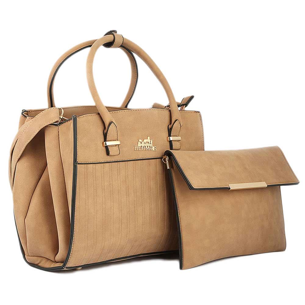 Women's Handbag 2 Pcs (Y-0141) - Taupe, Women, Bags, Chase Value, Chase Value