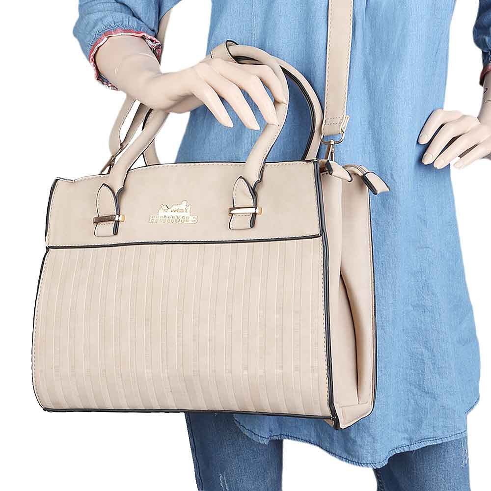 Women's Handbag 2 Pcs (Y-0141) - Beige, Women, Bags, Chase Value, Chase Value
