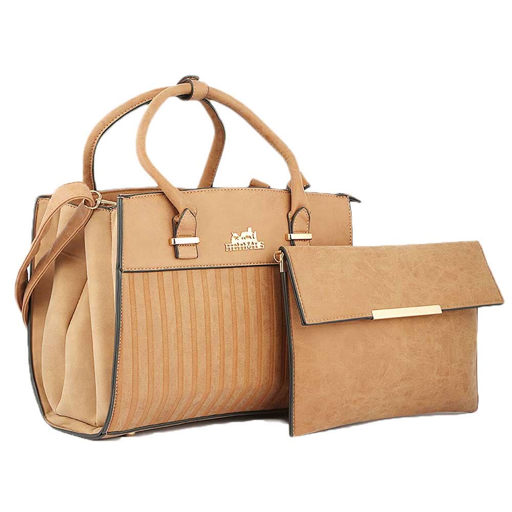 Women's Handbag 2 Pcs (Y-0141) - Brown, Women, Bags, Chase Value, Chase Value