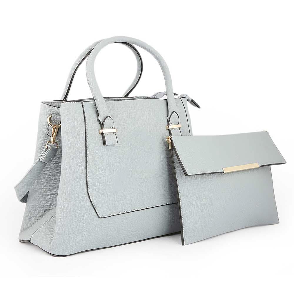 Women's Handbag 2 Pcs (0156) - Light Blue, Women, Bags, Chase Value, Chase Value