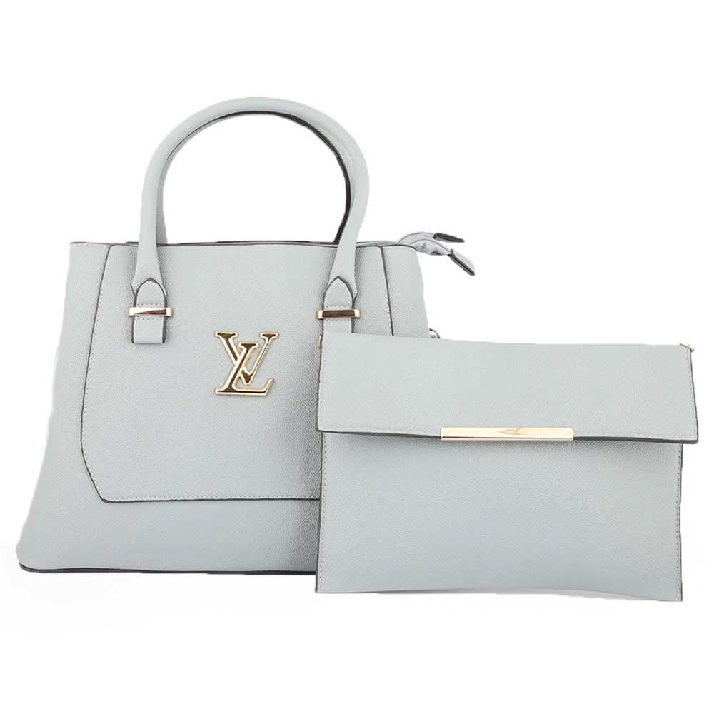 Women's Handbag 2 Pcs (0156) - Light Blue, Women, Bags, Chase Value, Chase Value