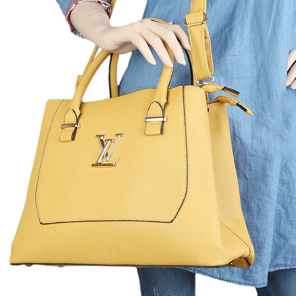 Women's Handbag 2 Pcs (0156) - Yellow, Women, Bags, Chase Value, Chase Value