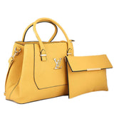 Women's Handbag 2 Pcs (0156) - Yellow, Women, Bags, Chase Value, Chase Value