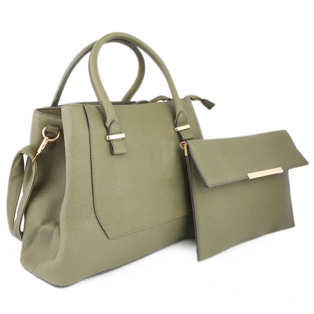 Women's Handbag 2 Pcs (0156) - Green, Women, Bags, Chase Value, Chase Value