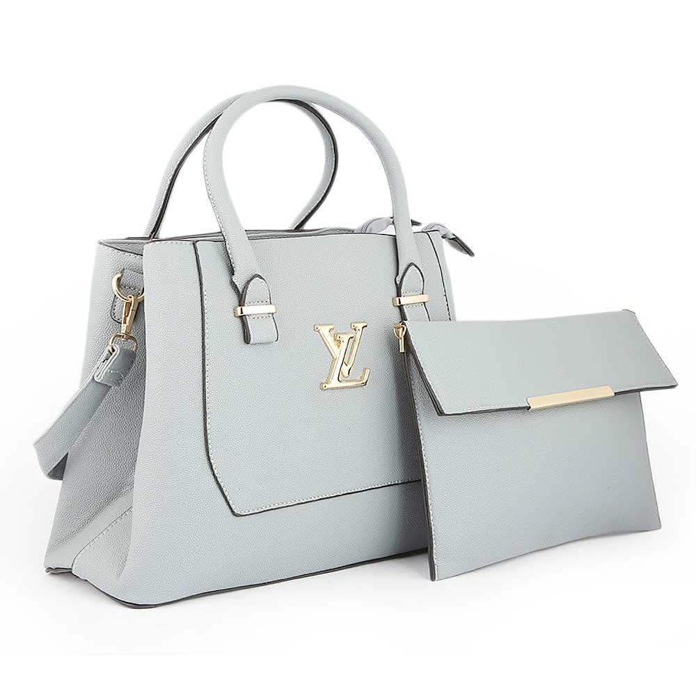 Women's Handbag 2 Pcs (0156) - Light Blue, Women, Bags, Chase Value, Chase Value