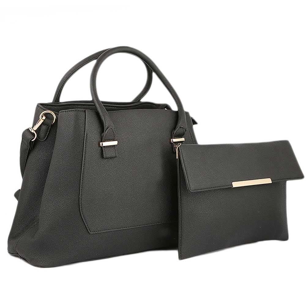 Women's Handbag 2 Pcs (0156) - Black, Women, Bags, Chase Value, Chase Value