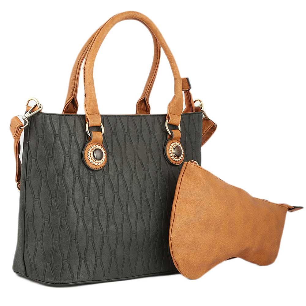Women's Handbag 2 Pcs (Y-0166-1) - Black, Women, Bags, Chase Value, Chase Value