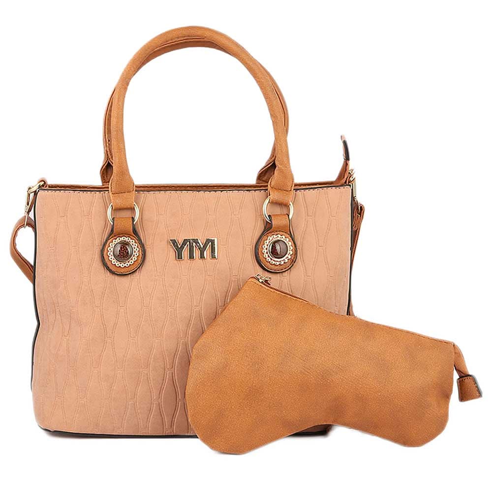 Women's Handbag 2 Pcs (Y-0166-1) - Brown, Women, Bags, Chase Value, Chase Value