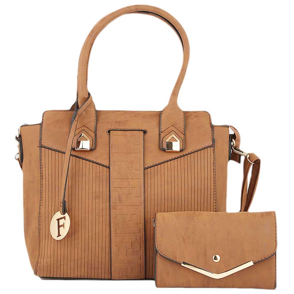 Women's Handbag 2 Pcs (Y-0169) - Brown, Women, Bags, Chase Value, Chase Value
