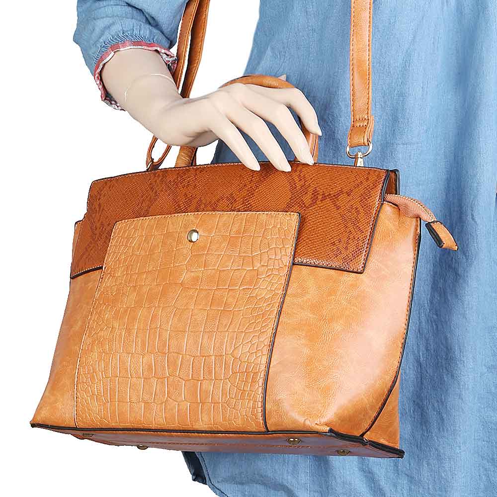 Women's Handbag 2 Pcs (Y-0172) - Orange, Women, Bags, Chase Value, Chase Value