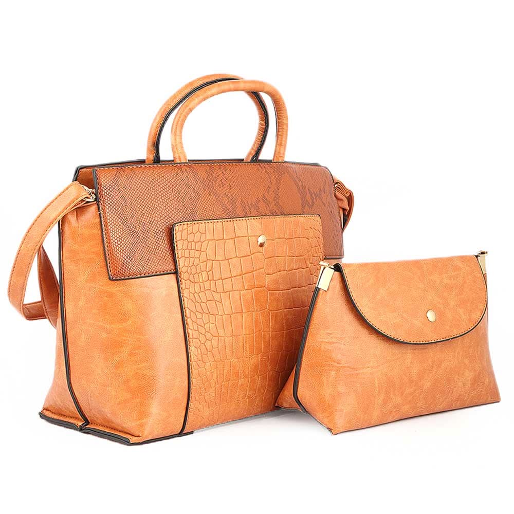Women's Handbag 2 Pcs (Y-0172) - Orange, Women, Bags, Chase Value, Chase Value