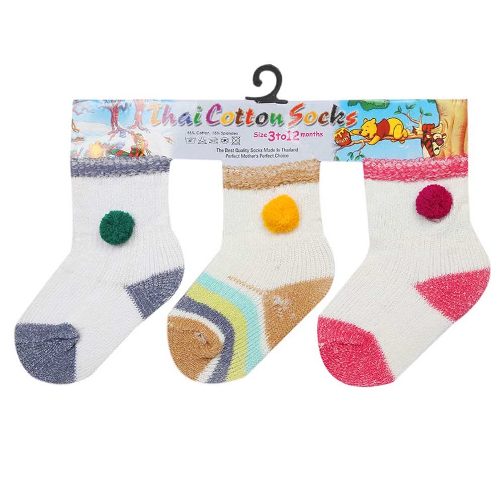 Newborn Socks Pack Of 3 - Y, Newborn Caps, Shoes & Socks, Chase Value, Chase Value