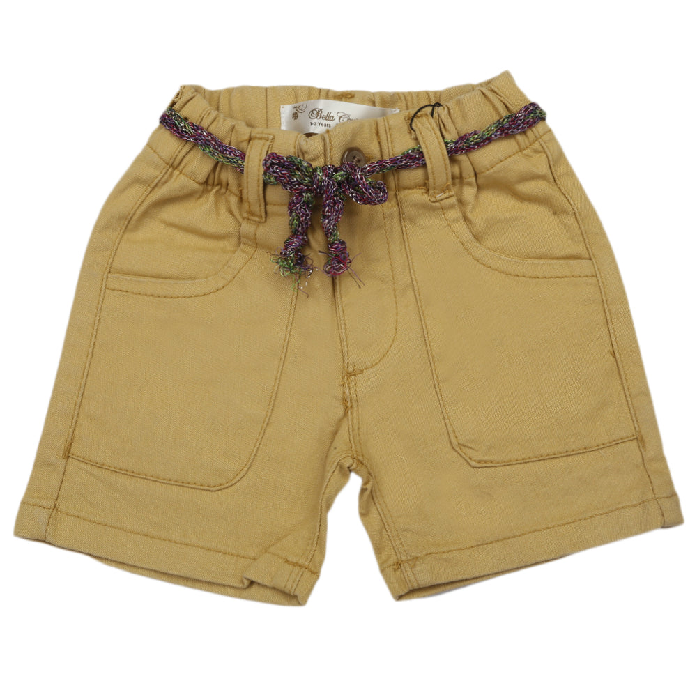 Girls Cotton Short - Yellow, Girls Shorts Skirts, Chase Value, Chase Value