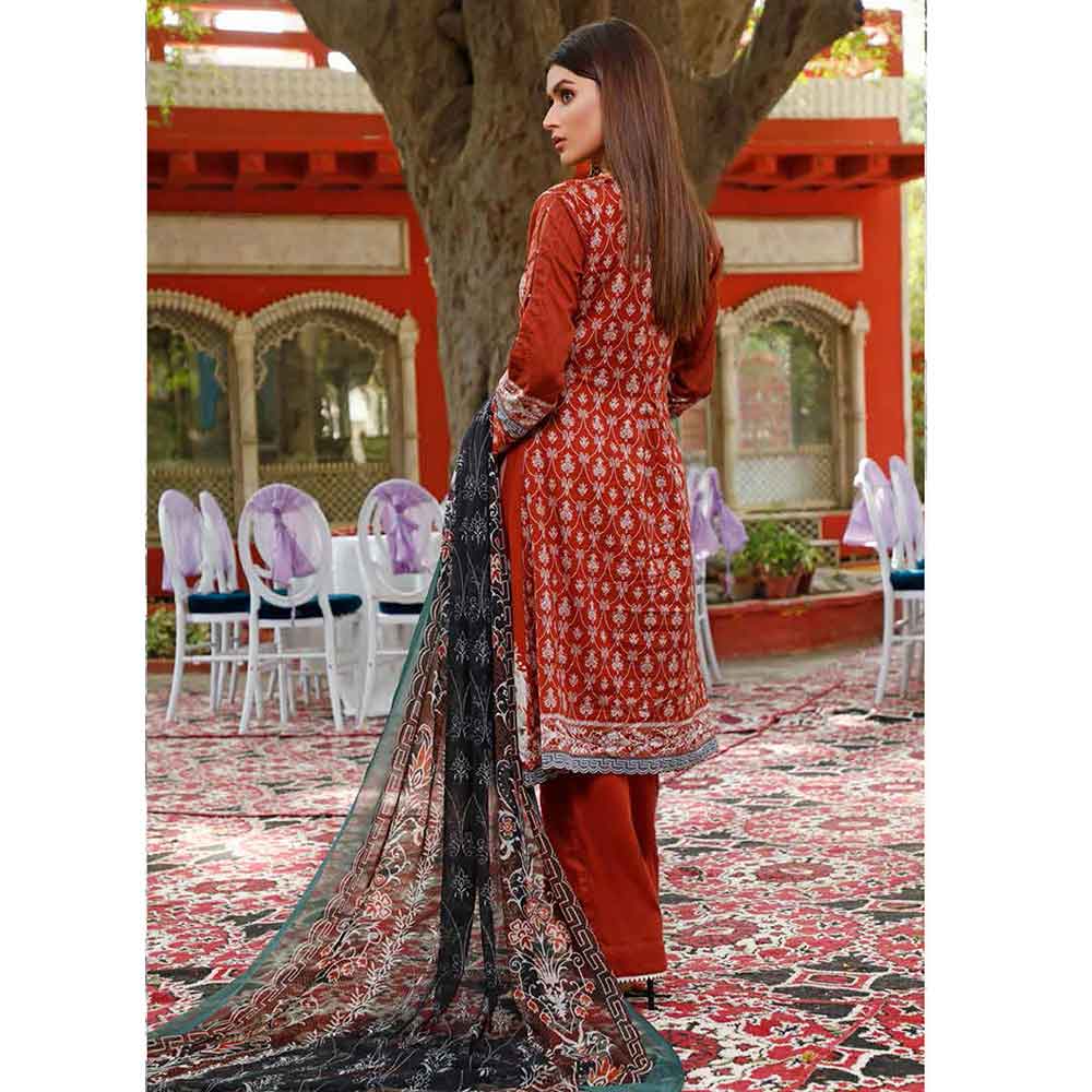 Zobia Noor Embroidered Lawn 3 Piece Un-Stitched Suit - ZN-02A, Women, 3Pcs Shalwar Suit, Salam's Textiles, Chase Value