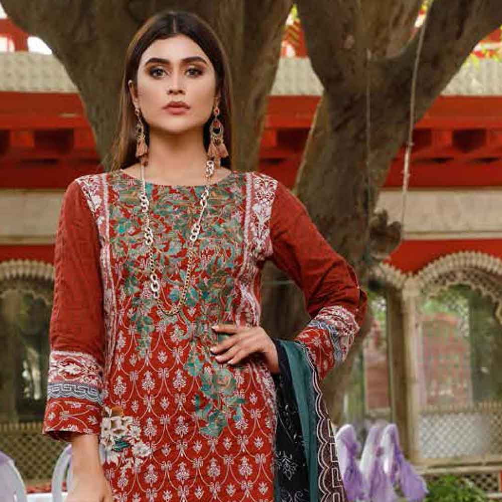 Zobia Noor Embroidered Lawn 3 Piece Un-Stitched Suit - ZN-02A, Women, 3Pcs Shalwar Suit, Salam's Textiles, Chase Value