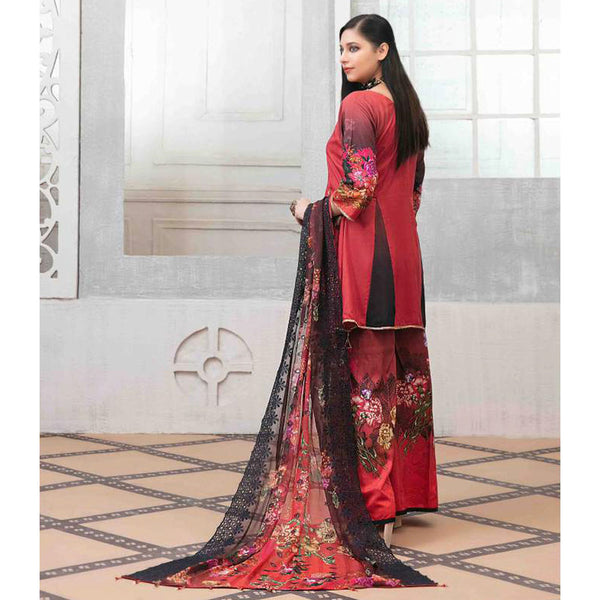 ZAAFIRA Viscose Digital Printed Embroidered 3 Pcs Un-Stitched Suit - 2025, Women, 3Pcs Shalwar Suit, Tawakkal Fabrics, Chase Value