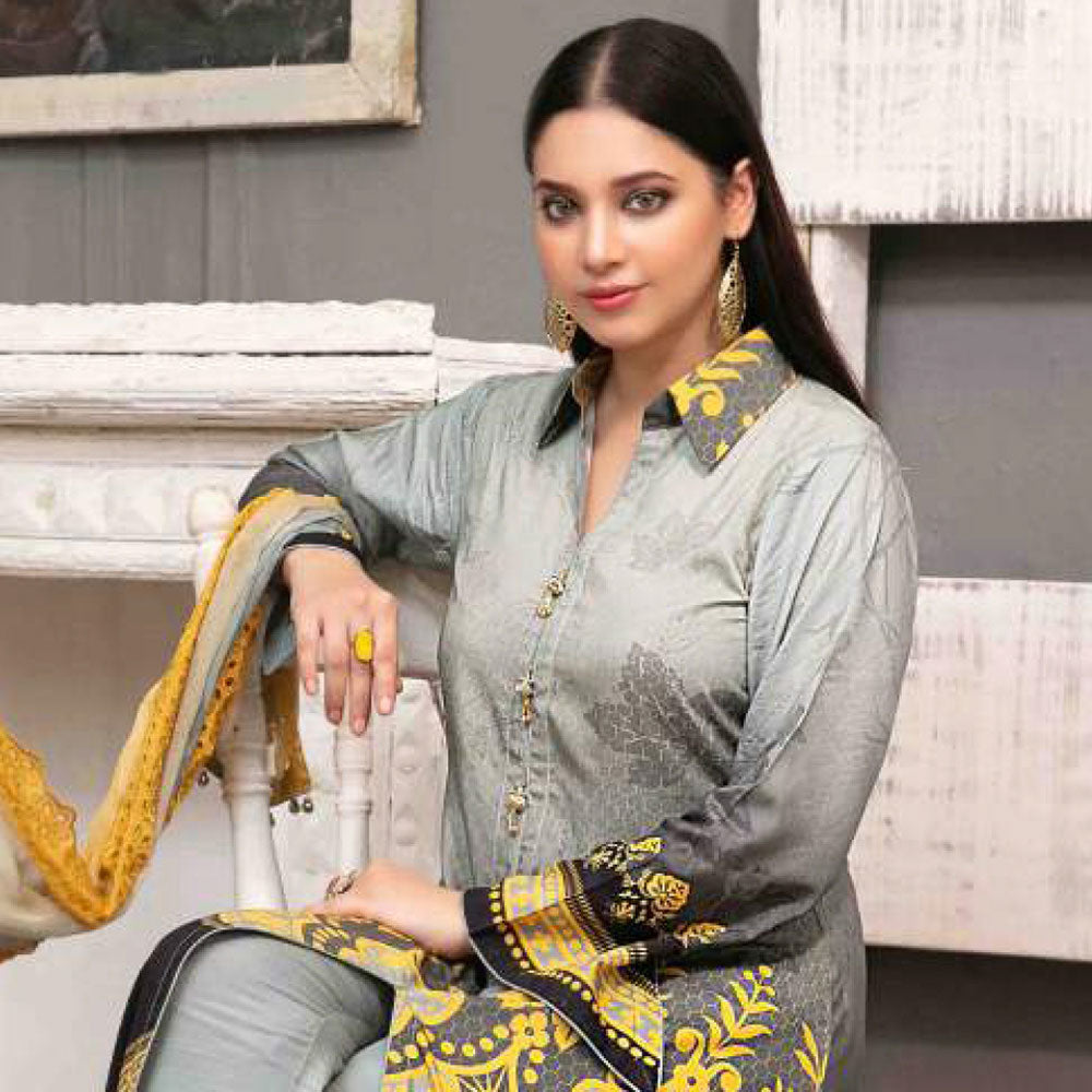 ZAAFIRA Viscose Digital Printed Embroidered 3 Pcs Un-Stitched Suit - 2027, Women, 3Pcs Shalwar Suit, Tawakkal Fabrics, Chase Value