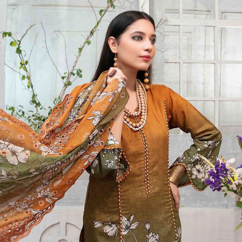ZAAFIRA Viscose Digital Printed Embroidered 3 Pcs Un-Stitched Suit - 2028, Women, 3Pcs Shalwar Suit, Tawakkal Fabrics, Chase Value