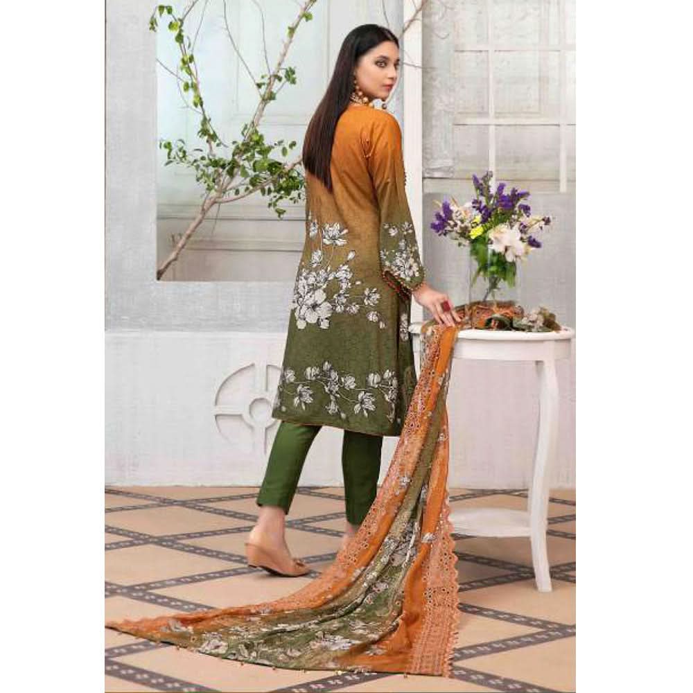 ZAAFIRA Viscose Digital Printed Embroidered 3 Pcs Un-Stitched Suit - 2028, Women, 3Pcs Shalwar Suit, Tawakkal Fabrics, Chase Value