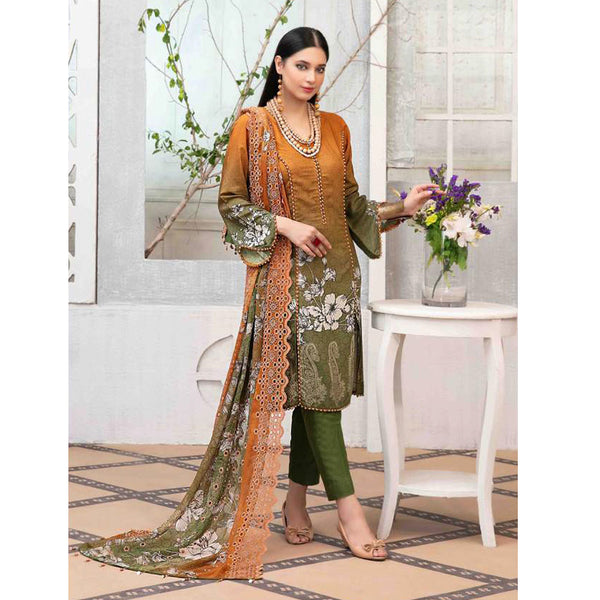 ZAAFIRA Viscose Digital Printed Embroidered 3 Pcs Un-Stitched Suit - 2028, Women, 3Pcs Shalwar Suit, Tawakkal Fabrics, Chase Value
