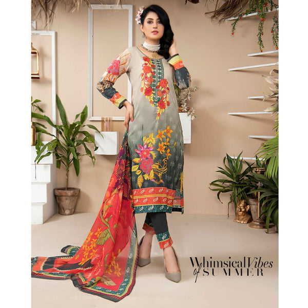 Bin Hameed Zammurd Embroidered Lawn Unstitched 3 Pcs Suit - 10, Women, 3Pcs Shalwar Suit, Rana Art, Chase Value