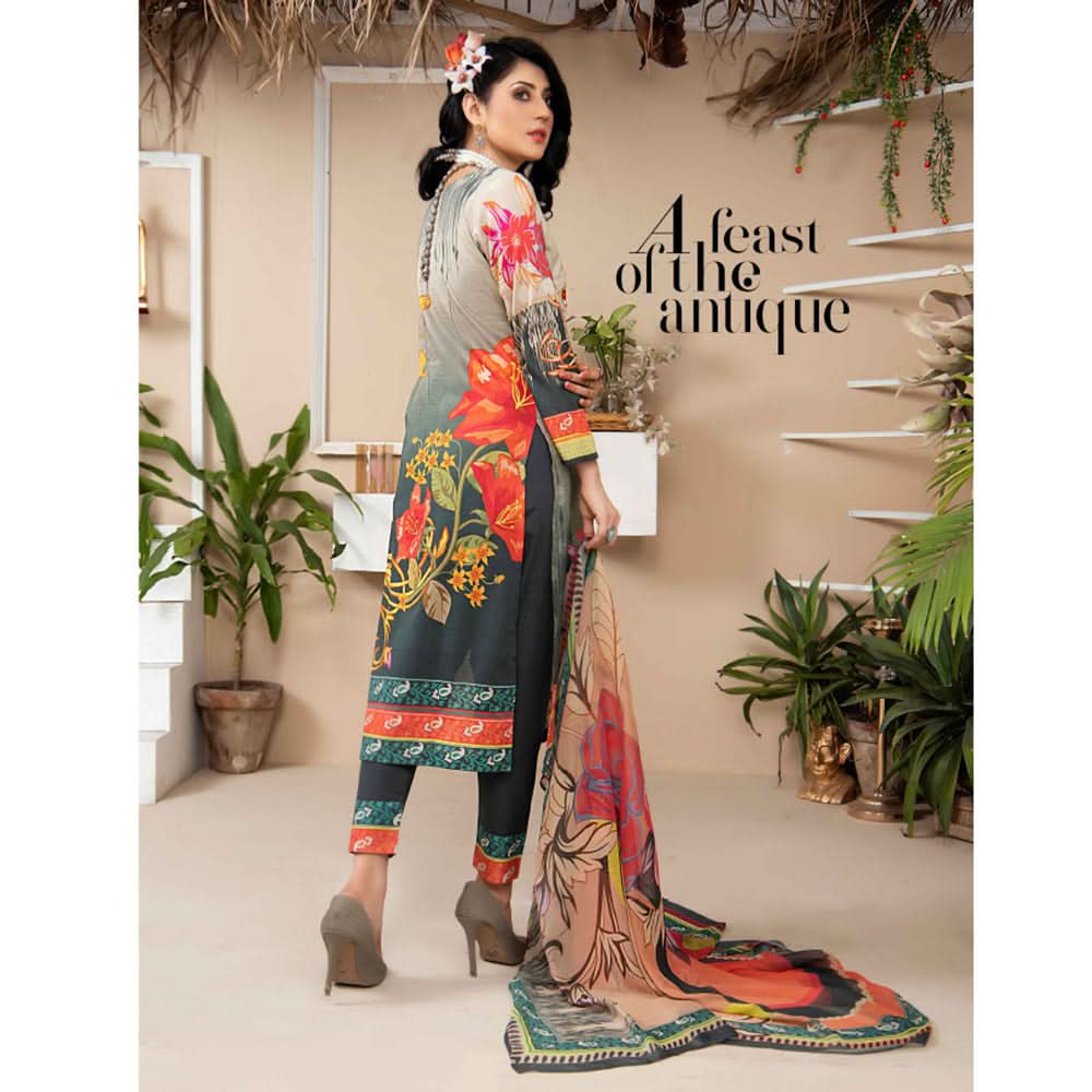Bin Hameed Zammurd Embroidered Lawn Unstitched 3 Pcs Suit - 10, Women, 3Pcs Shalwar Suit, Rana Art, Chase Value