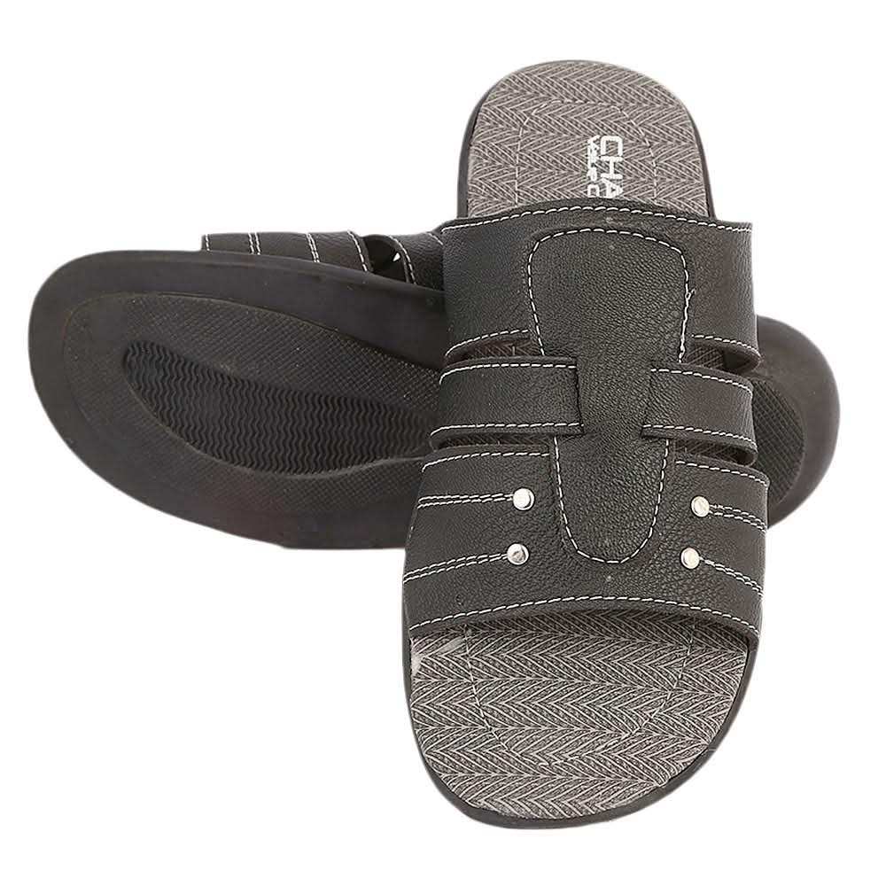 Men's Casual Slippers (A-102) - Black, Men, Slippers, Chase Value, Chase Value