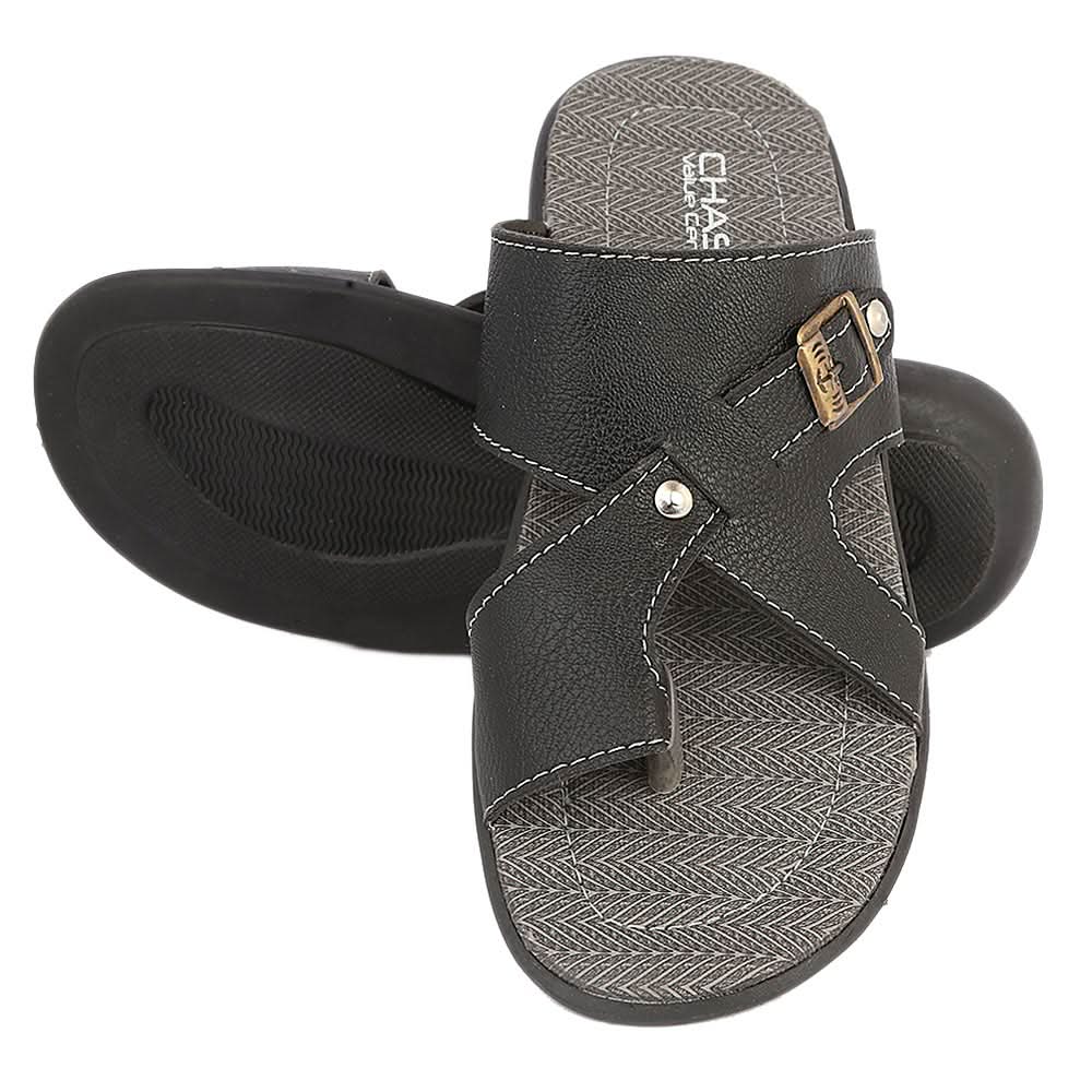 Men's Casual Slippers (A-104) - Black, Men, Slippers, Chase Value, Chase Value