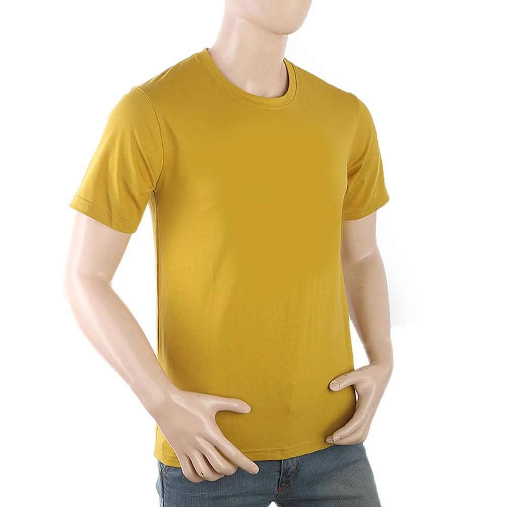 Men's Half Sleeves Printed T-Shirt - Mustard, Men, T-Shirts And Polos, Chase Value, Chase Value