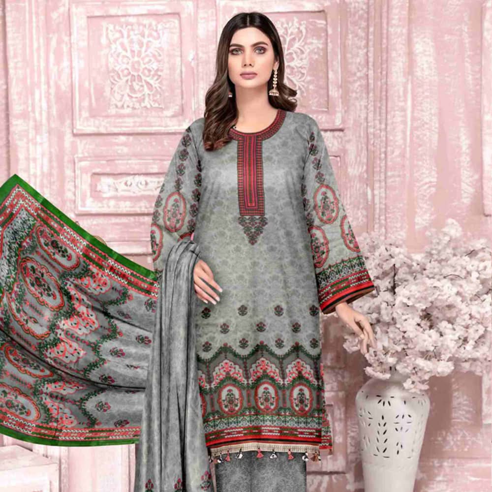 Sahir Classic Printed Lawn 3 Pcs Unstitched Suit - 1-C, Women, 3Pcs Shalwar Suit, Chase Value, Chase Value