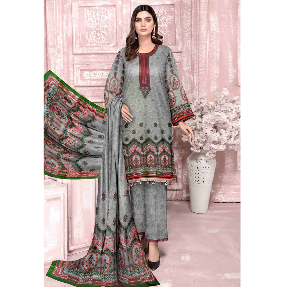 Sahir Classic Printed Lawn 3 Pcs Unstitched Suit - 1-C, Women, 3Pcs Shalwar Suit, Chase Value, Chase Value