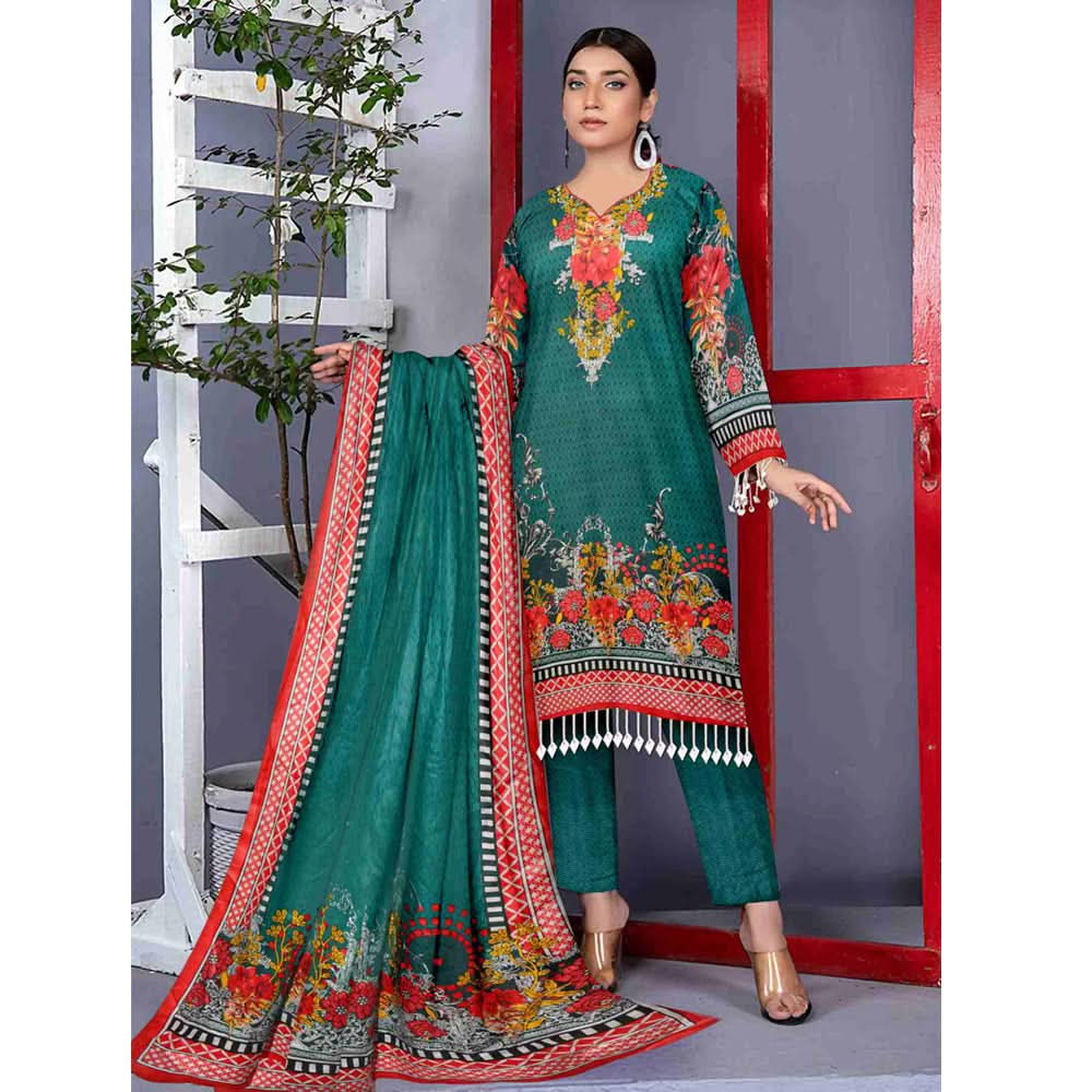 Sahir Classic Printed Lawn 3 Pcs Unstitched Suit - 2-A, Women, 3Pcs Shalwar Suit, Chase Value, Chase Value