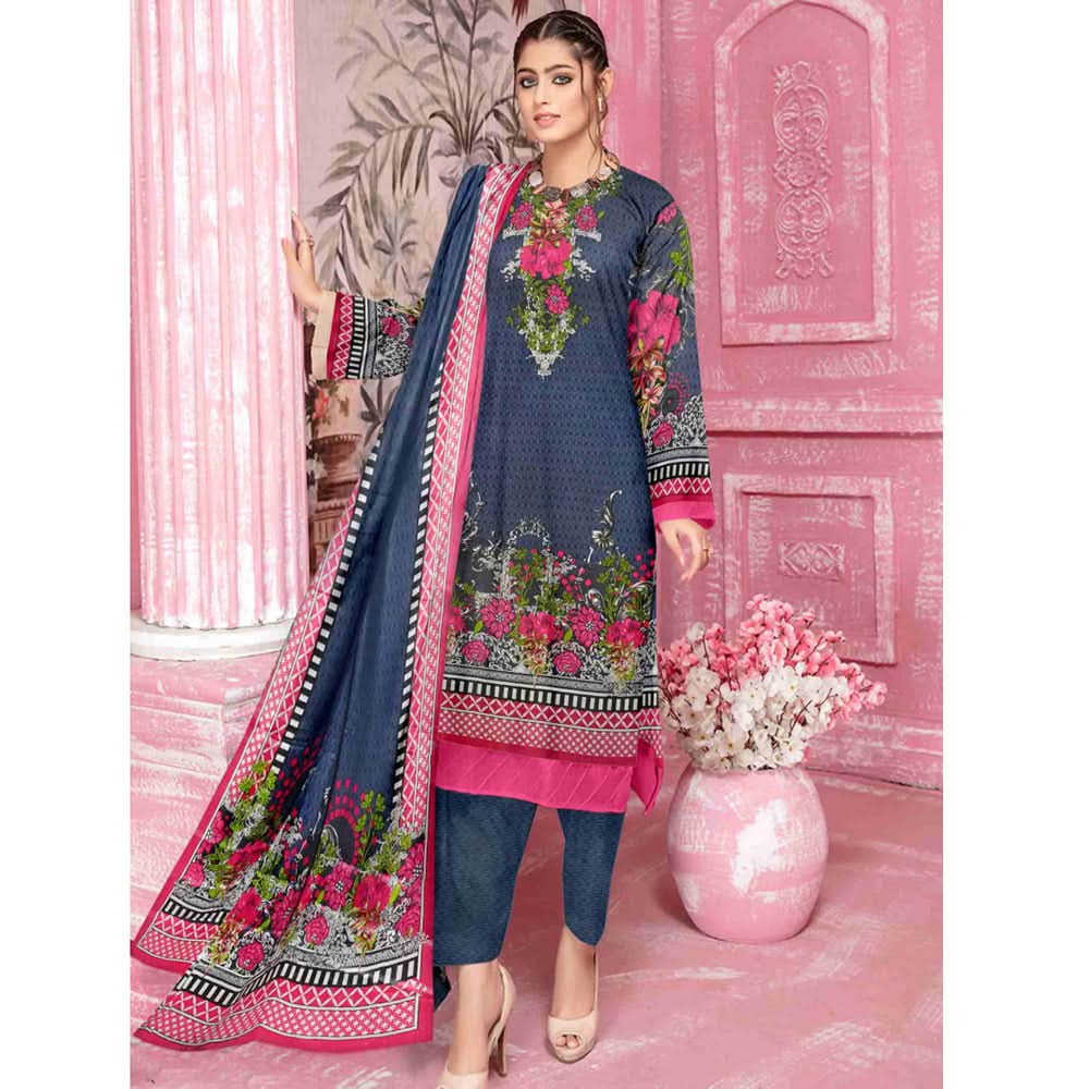 Sahir Classic Printed Lawn 3 Pcs Unstitched Suit - 2-B, Women, 3Pcs Shalwar Suit, Chase Value, Chase Value