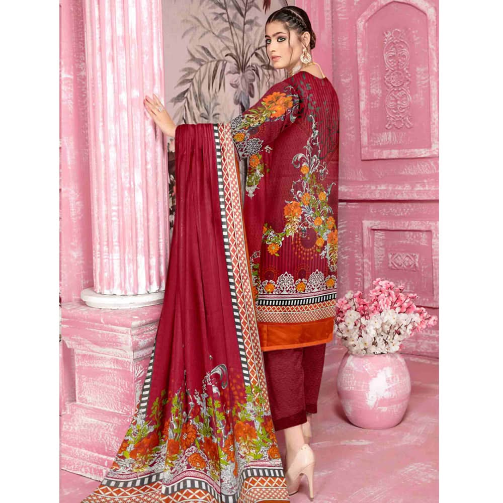 Sahir Classic Printed Lawn 3 Pcs Unstitched Suit - 2-C, Women, 3Pcs Shalwar Suit, Chase Value, Chase Value