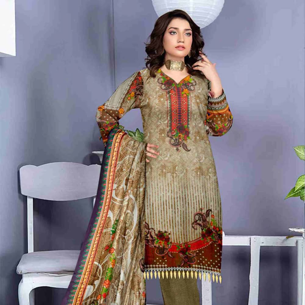 Sahir Classic Printed Lawn 3 Pcs Unstitched Suit - 4-A, Women, 3Pcs Shalwar Suit, Chase Value, Chase Value